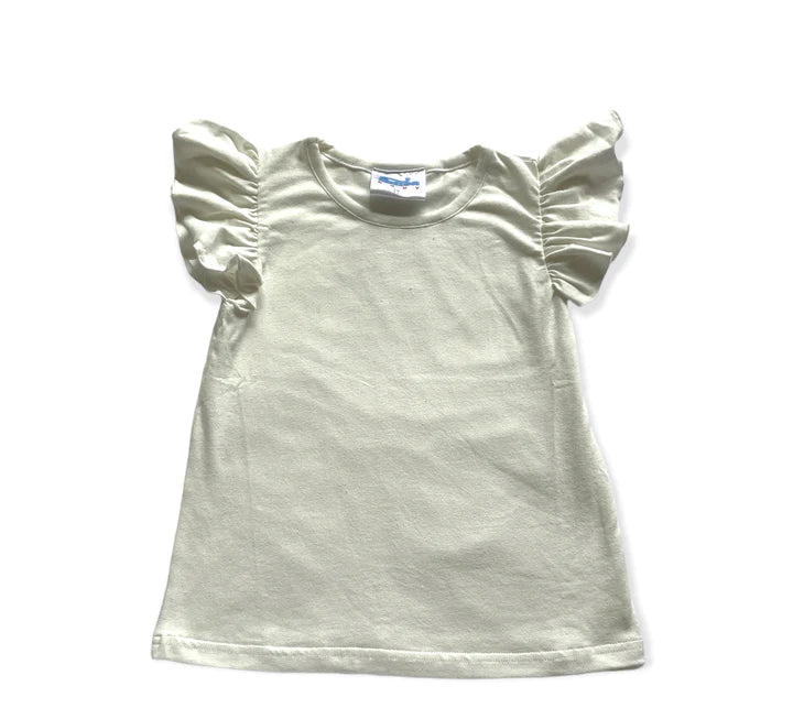 Girl's Shea Baby Cream Ruffle Sleeve- Onesie & Shirt