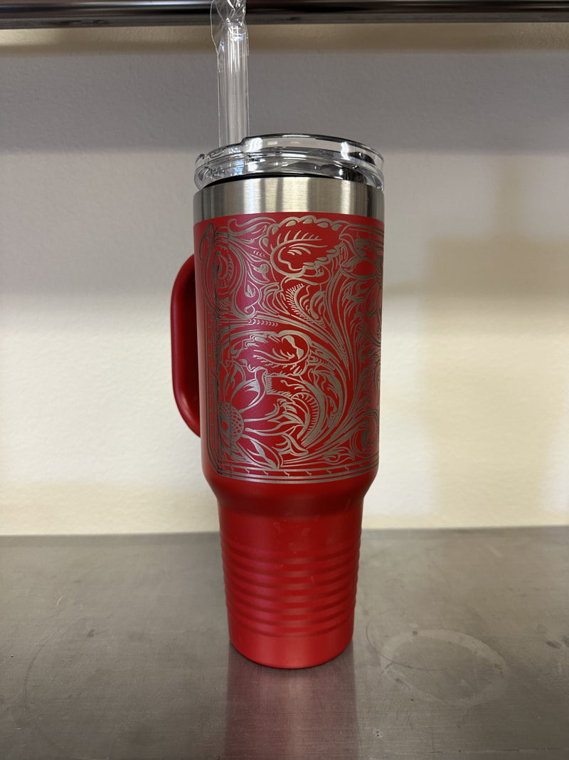 Lasered Floral 40oz Tumblers