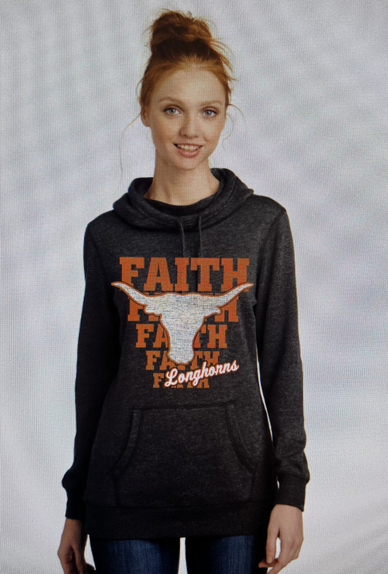 Faith Longhorns Lightweight Fleece Hoodie