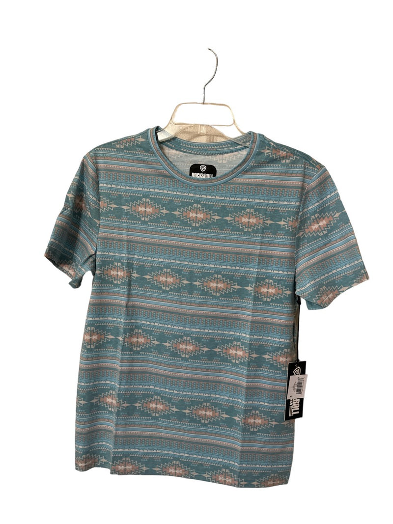 Unisex Rock & Roll Denim Aztec Print T-Shirt