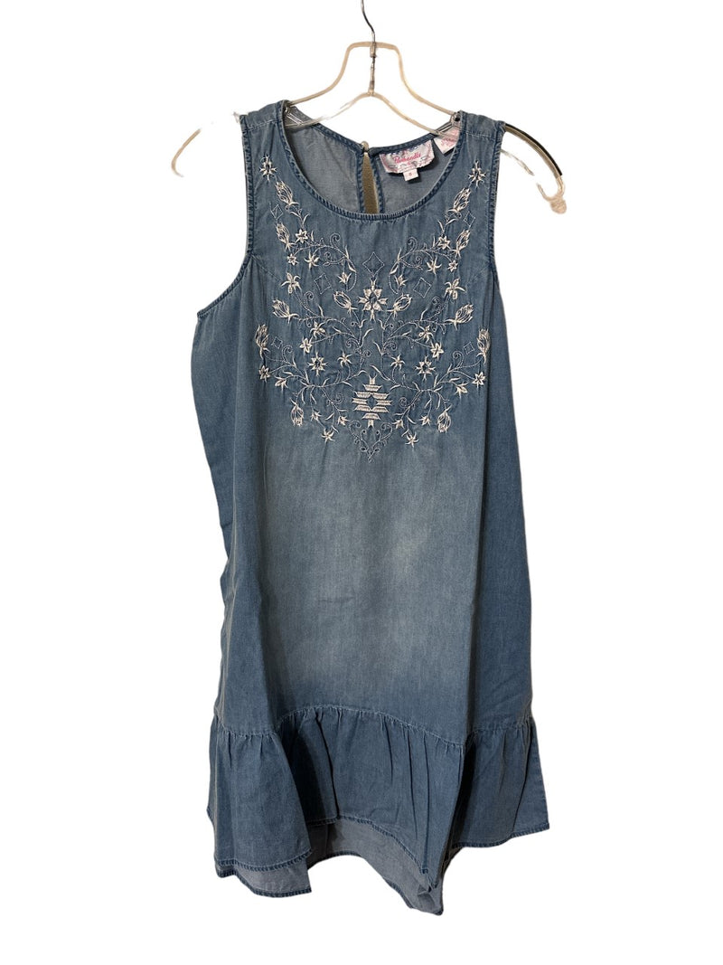 Women's Panhandle Slim Sleeveless Ruffle Denim Dress