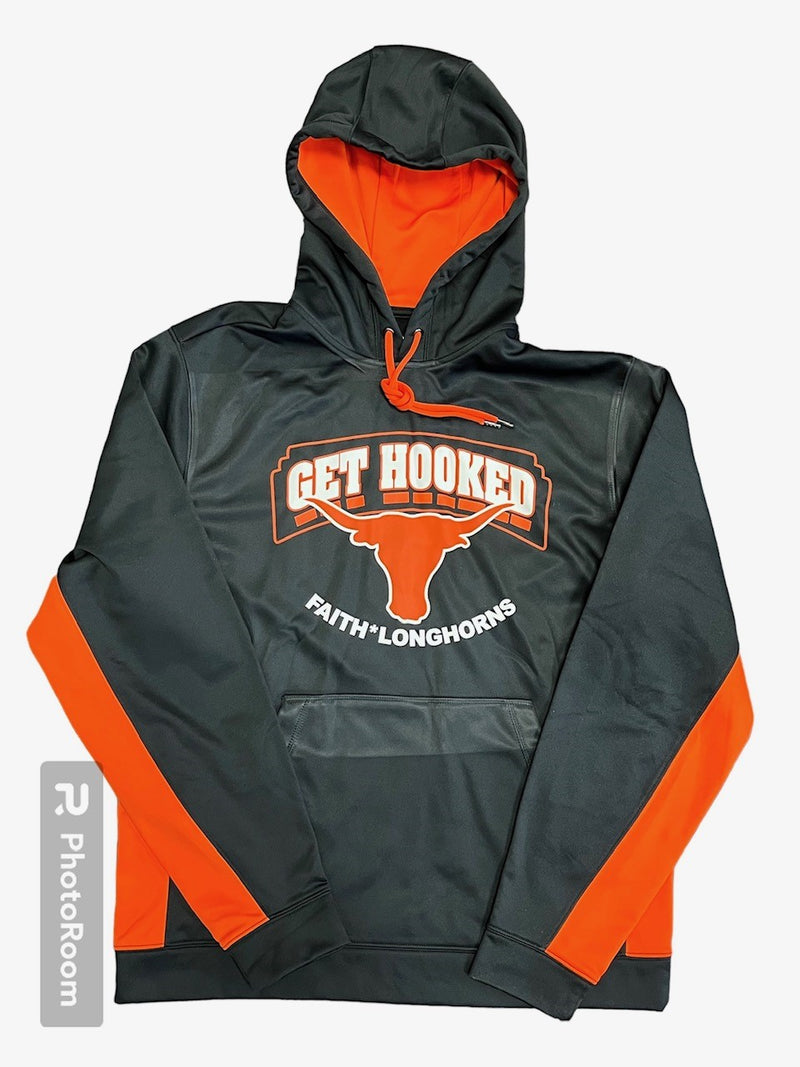 "GET HOOKED" Sport-Tek® Sport-Wick® Fleece Colorblock Hooded Pullover