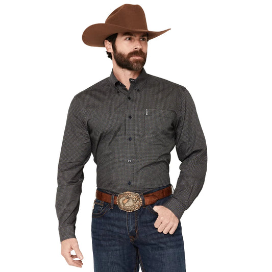 Men's Cinch Modern Print Navy Button Down Shirt