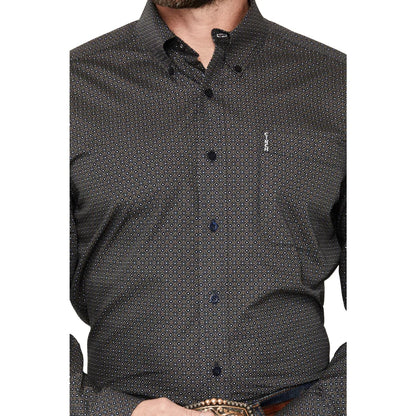 Men's Cinch Modern Print Navy Button Down Shirt