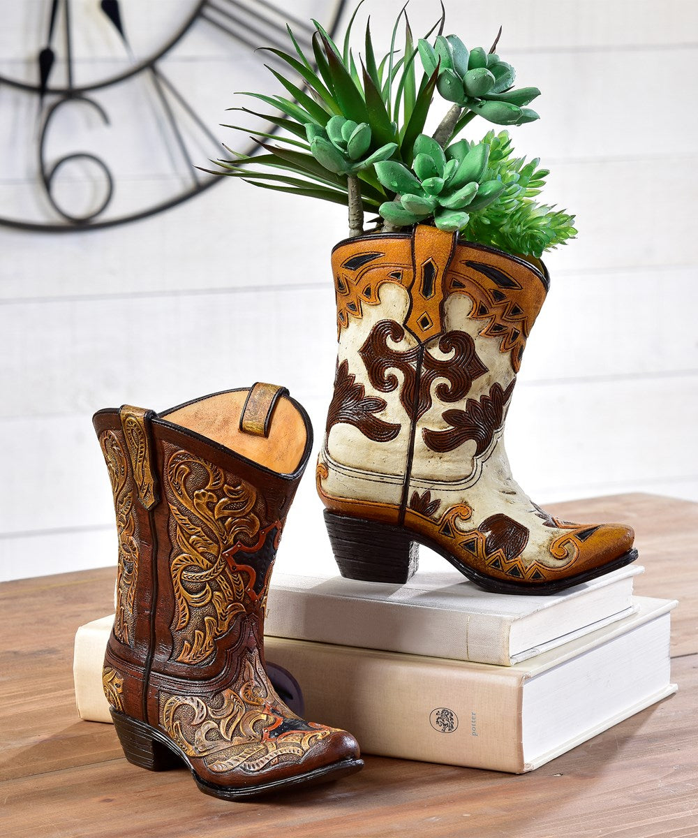 Cowboy Boot Vase