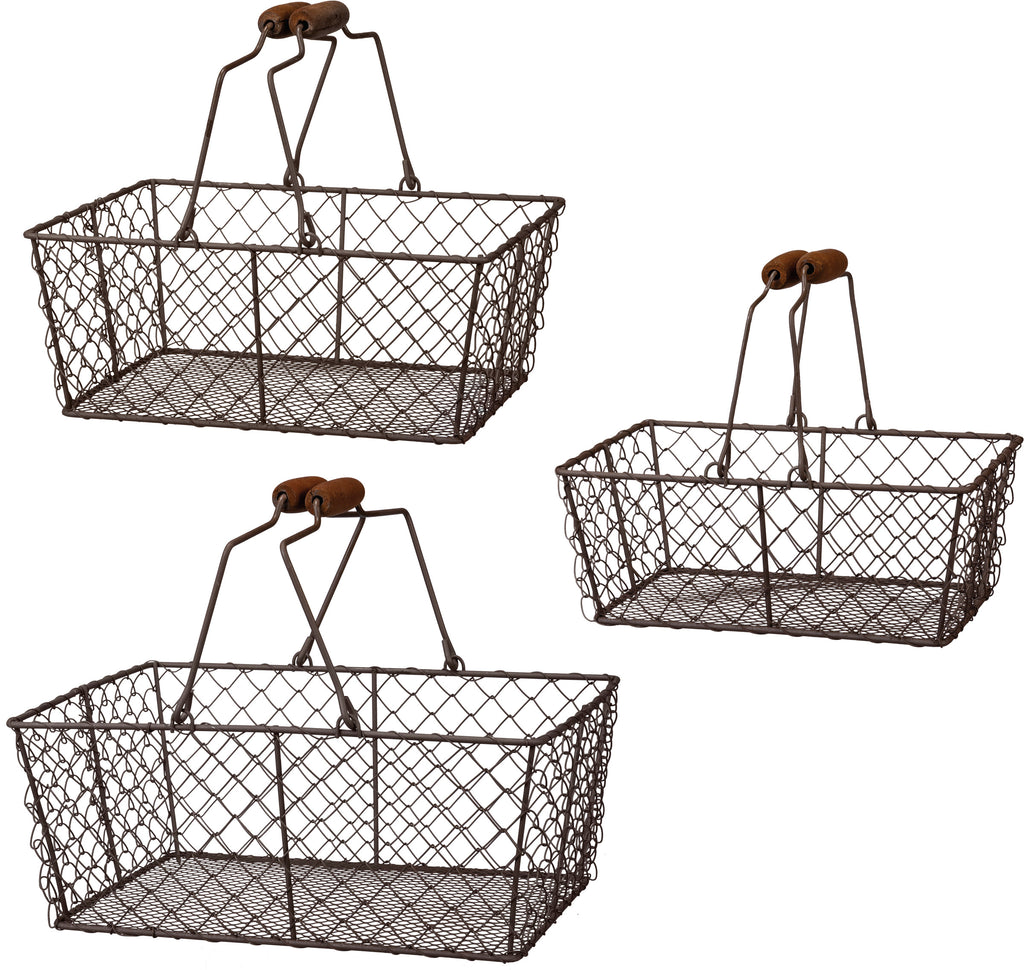 Wire Basket Set - Rectangle Hinged