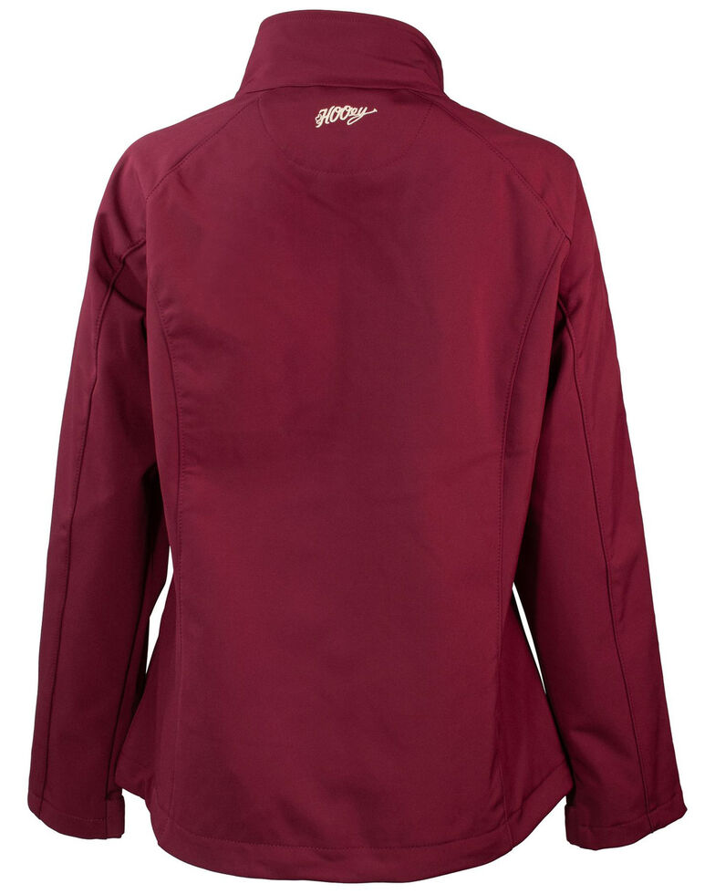 Girls' Hooey Burgundy Softshell Zip-Front Logo Jacket