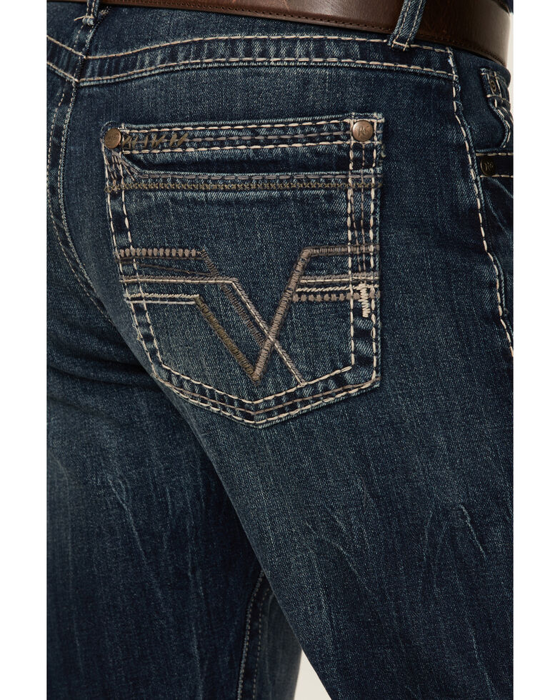 Men's Rock 47 By Wrangler Cash Medium Wash Stretch Slim Bootcut Jeans