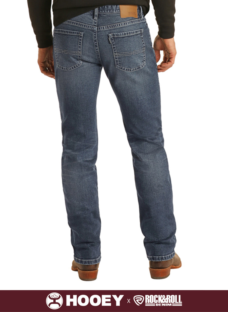 Men's Rock Roll HOOEY Relaxed Fit Stackable Bootcut Jean