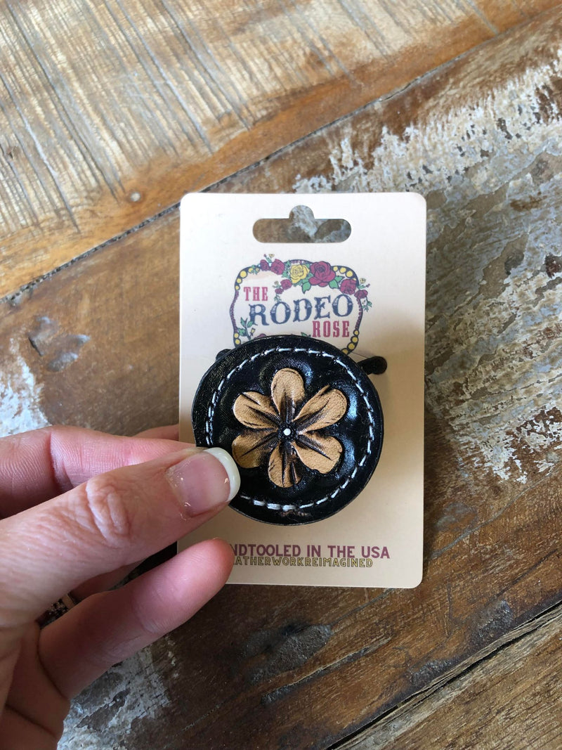 The Rodeo Rose Hand Tooled Leather Hair Ties