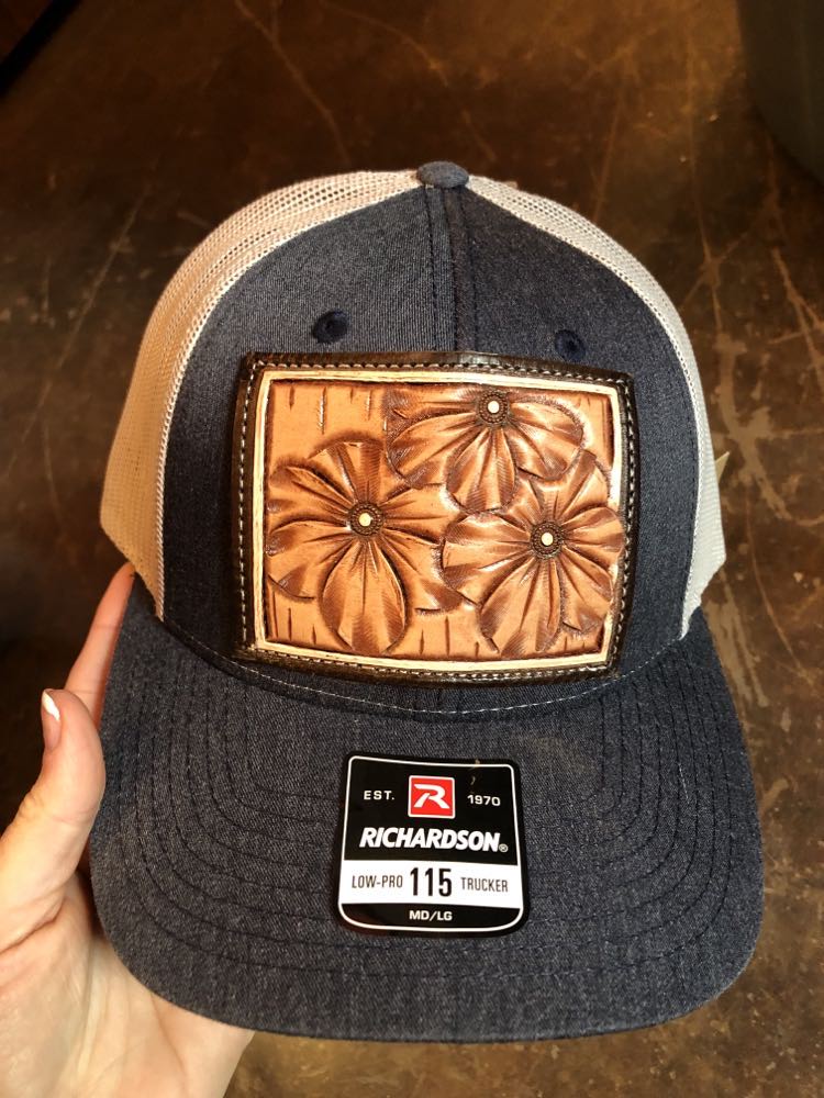 The Rodeo Rose Primrose Hand Tooled Patch Cap