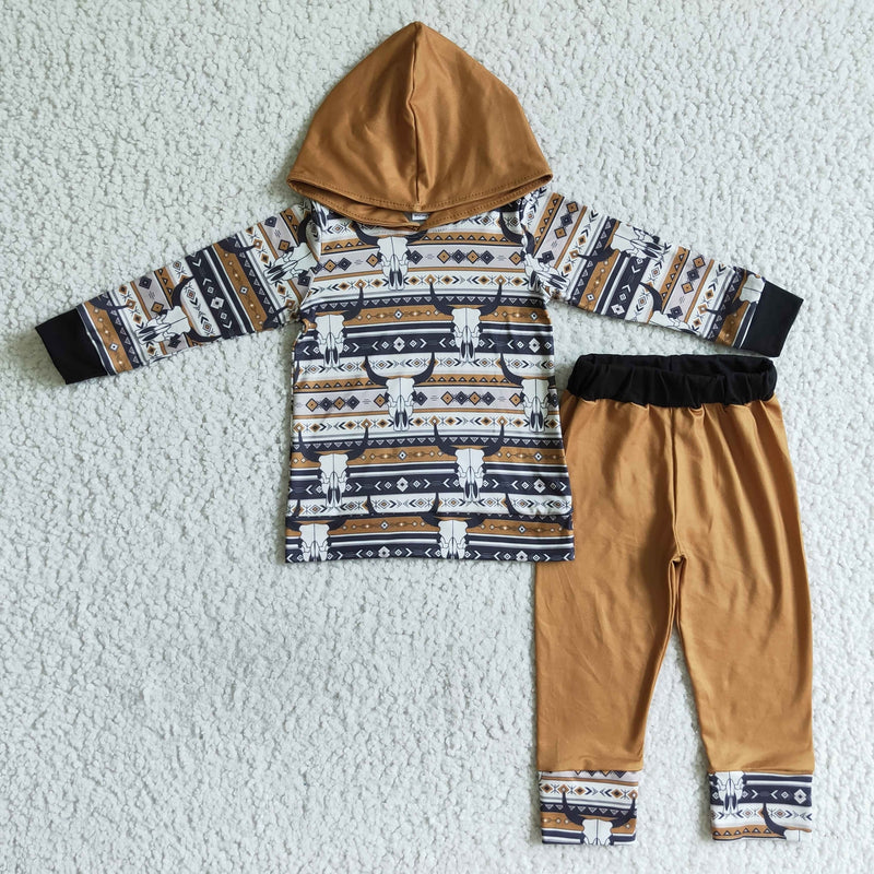 Cow Brown Hoodie Boy Outfit