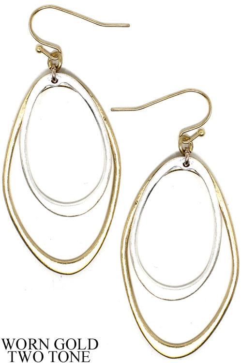 Multi Ring Oval Earrings