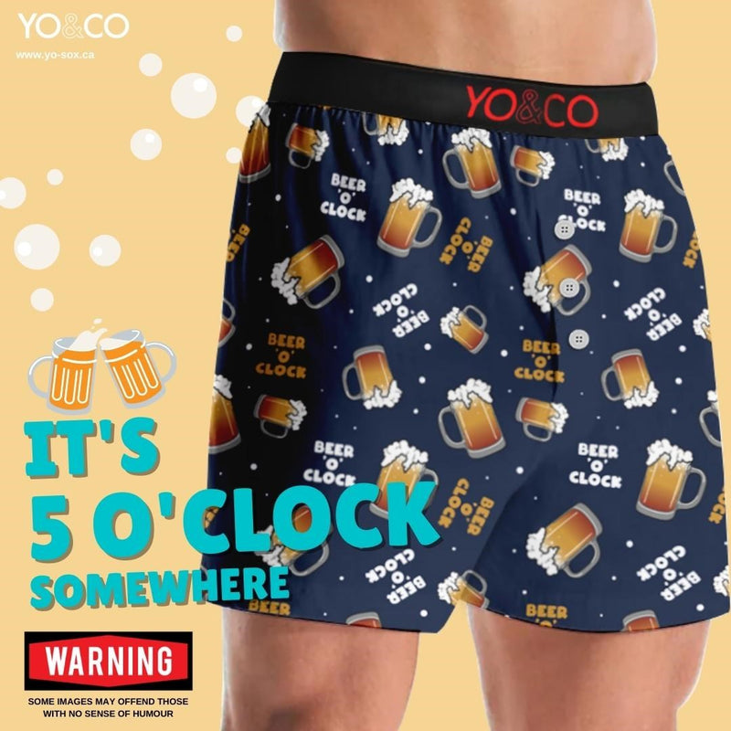 Men's Yo & Co Boxer Briefs, Beer O'Clock