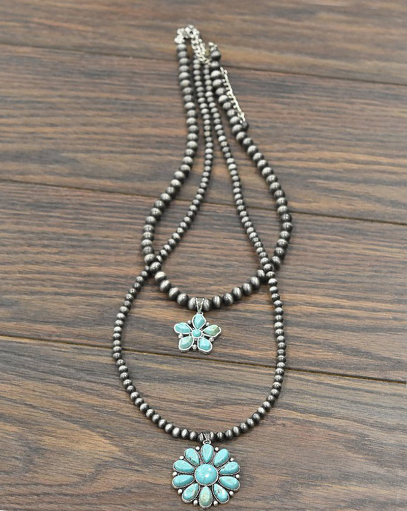 30" Long, Natural Turquoise Necklace