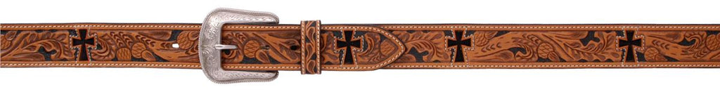 Mens Western Leather Tooled Belt - Keffeler Kreations | HilltopBoutique.com