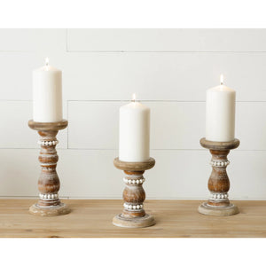 Audrey's Beaded Candle Holders Set of 3