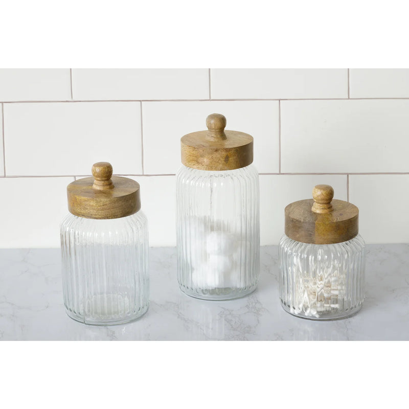 Audrey's Ribbed Glass Canister Set
