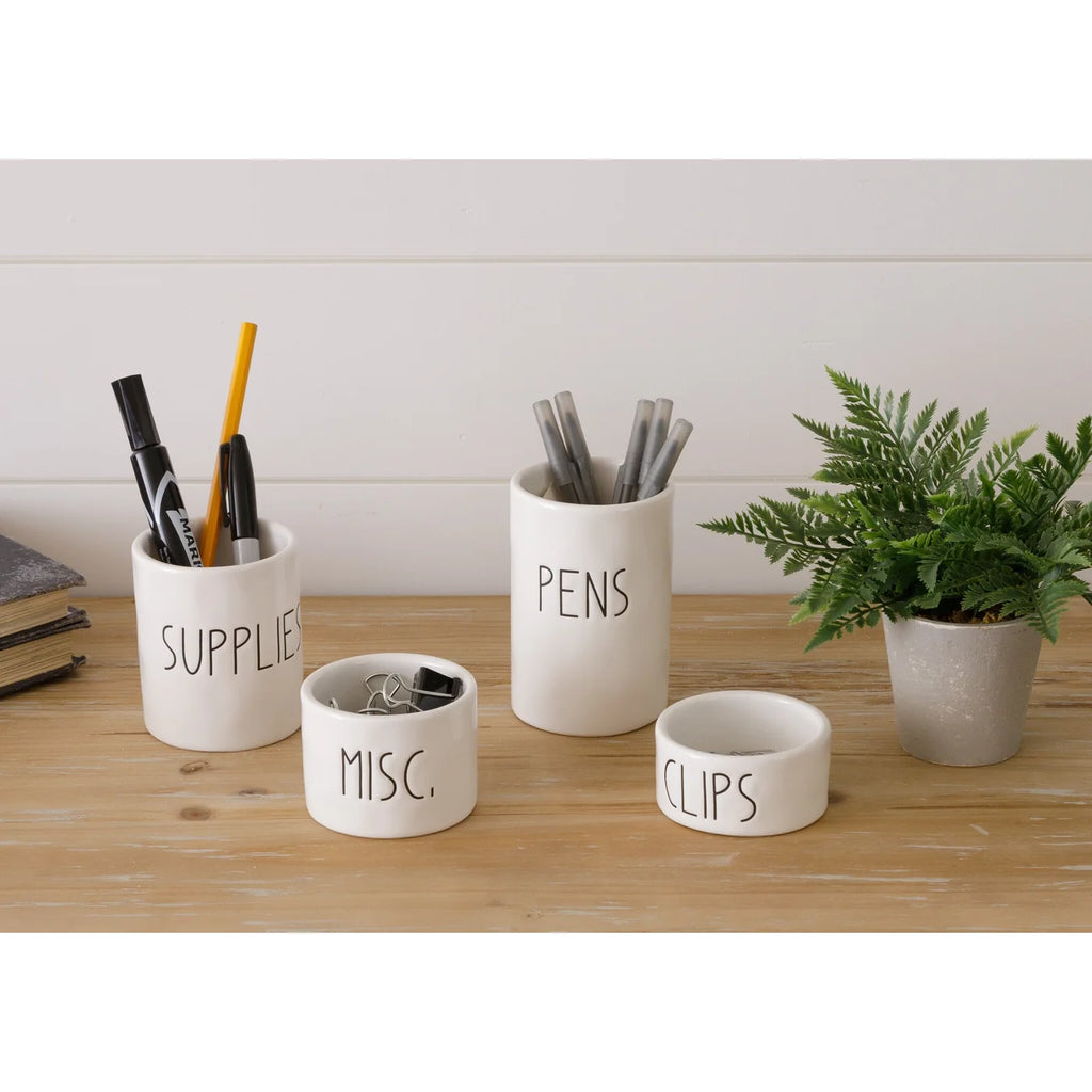 Audrey's Ceramic Desktop Organizing Cups Set of 4