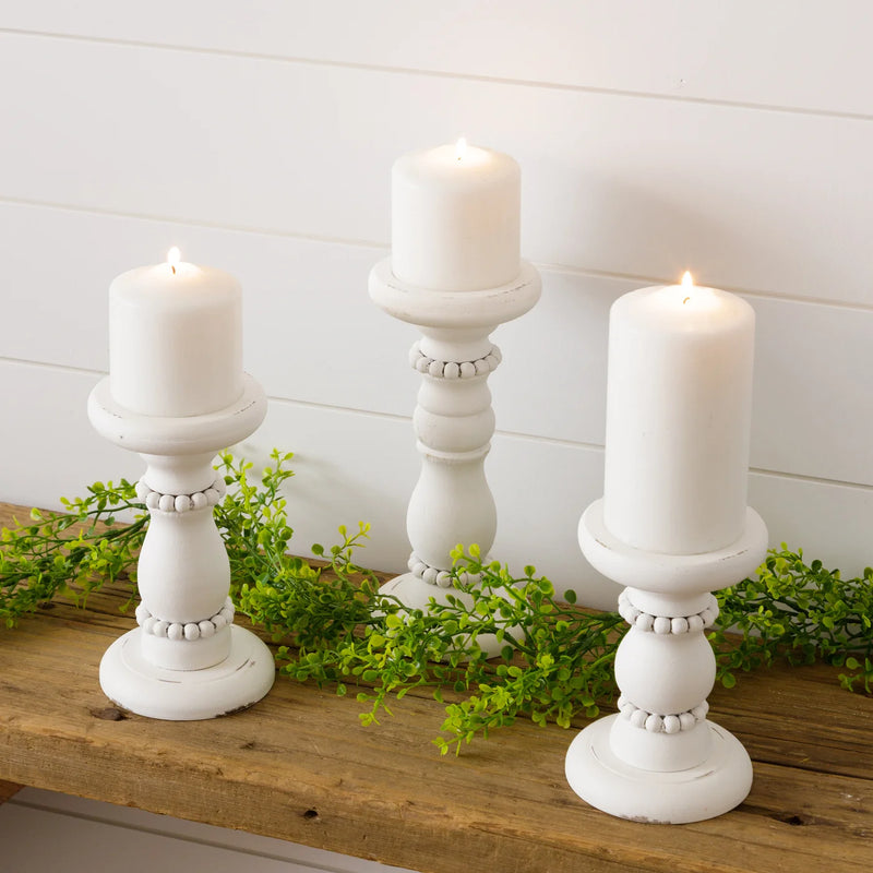 Audrey's Chippy Beaded Candle Holders Set of 3