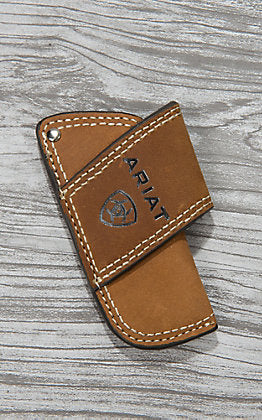 Ariat Brown Side Draw with Embossed Logo Knife Sheath