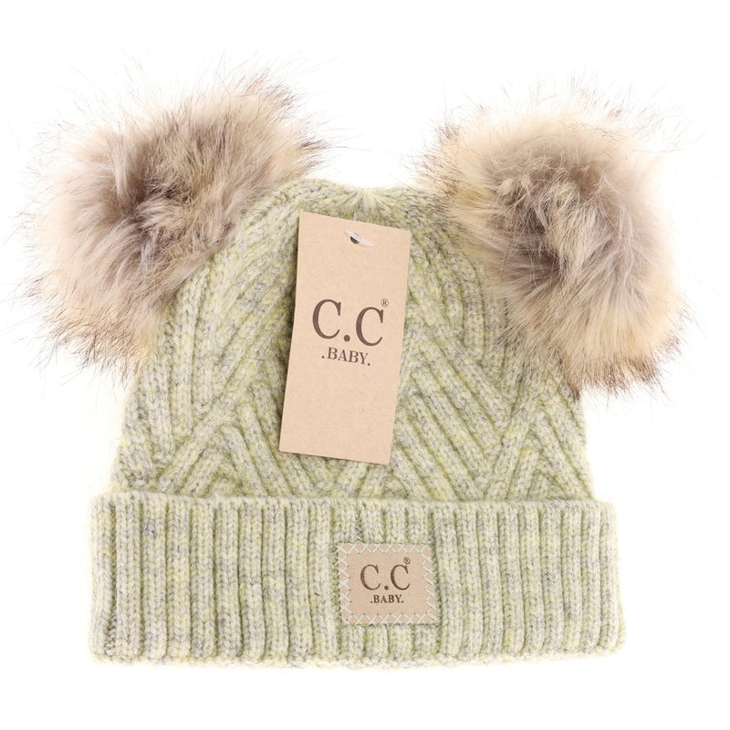 C.C. Baby Large Patch Heathered Double Pom