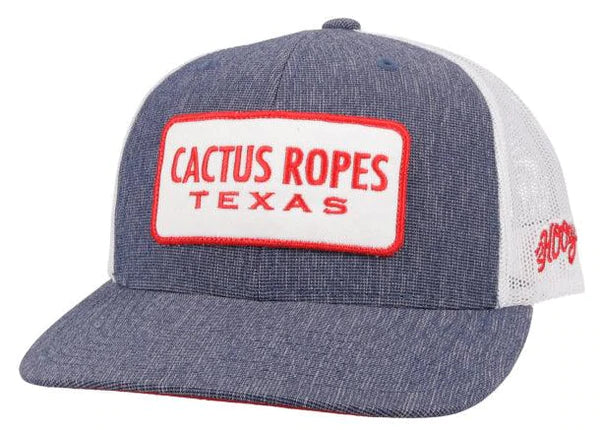 Hooey Cactus Ropes Denim/white Cap