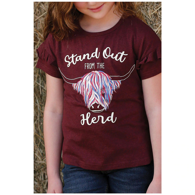 Girl's Cruel Girl Stand Out from the Herd Ruffle Tee
