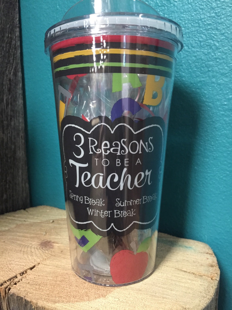 Travel Cup "3 Reasons To Be A Teacher" - Keffeler Kreations | HilltopBoutique.com - 1