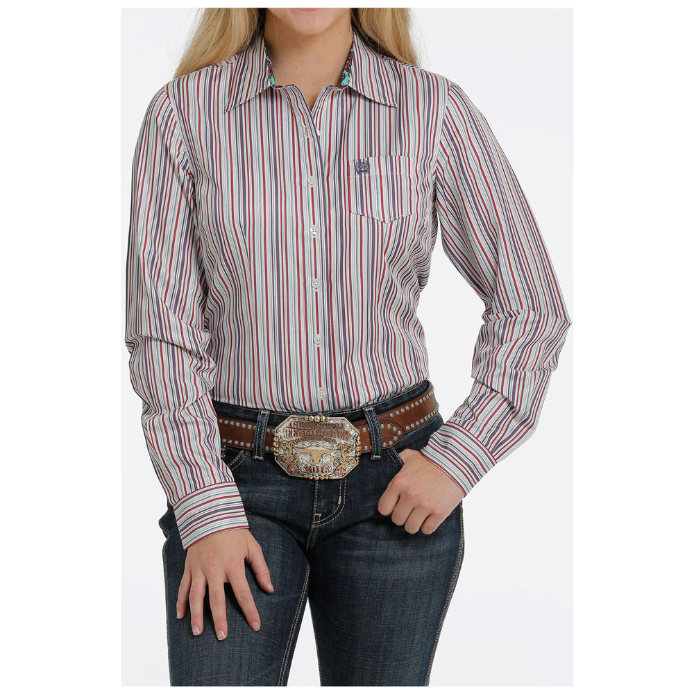 Cinch Women's Pinstripe Western Shirt with Tencel