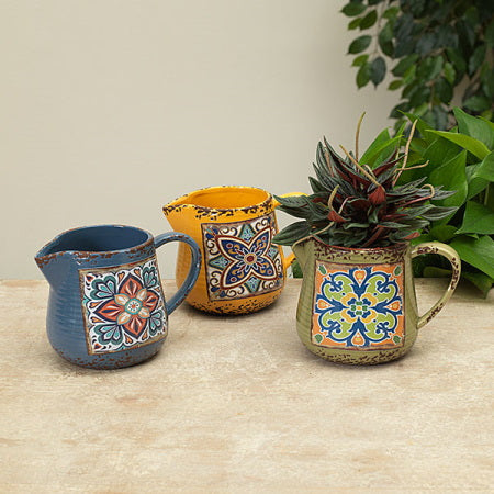 Lisbon Tile Ceramic Pitcher Vase