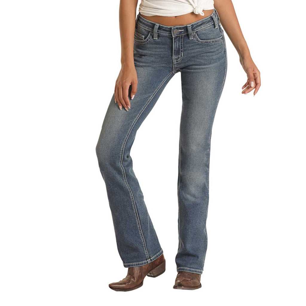 Women's Rock & Roll Cowgirl® Mid Rise Denim Jeans - Royal