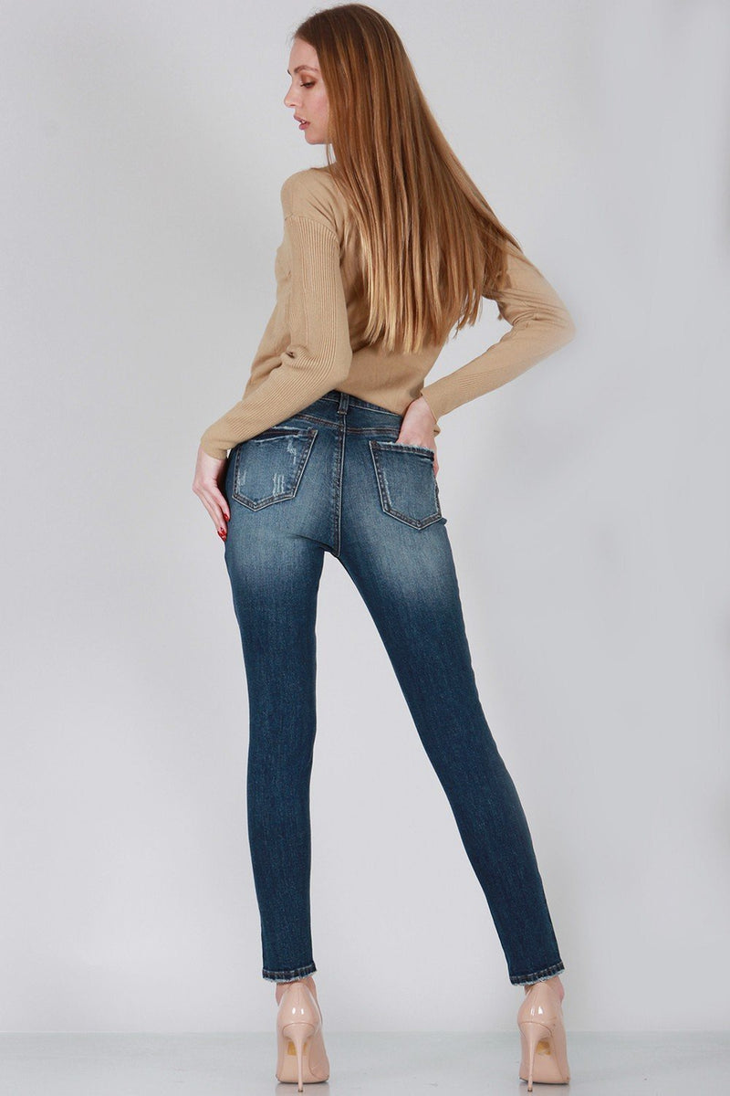 Women's MidRise Skinny With Destroy Jean