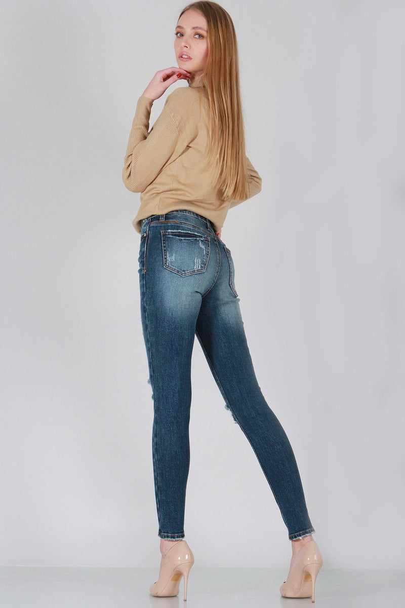 Women's MidRise Skinny With Destroy Jean