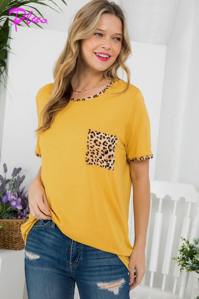 Women's Plus Size Leopard mix and match top