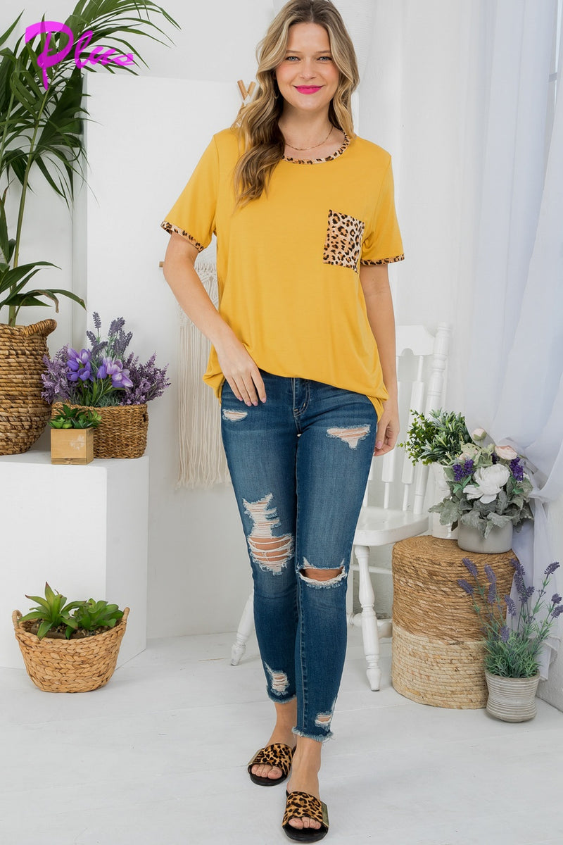Women's Plus Size Leopard mix and match top