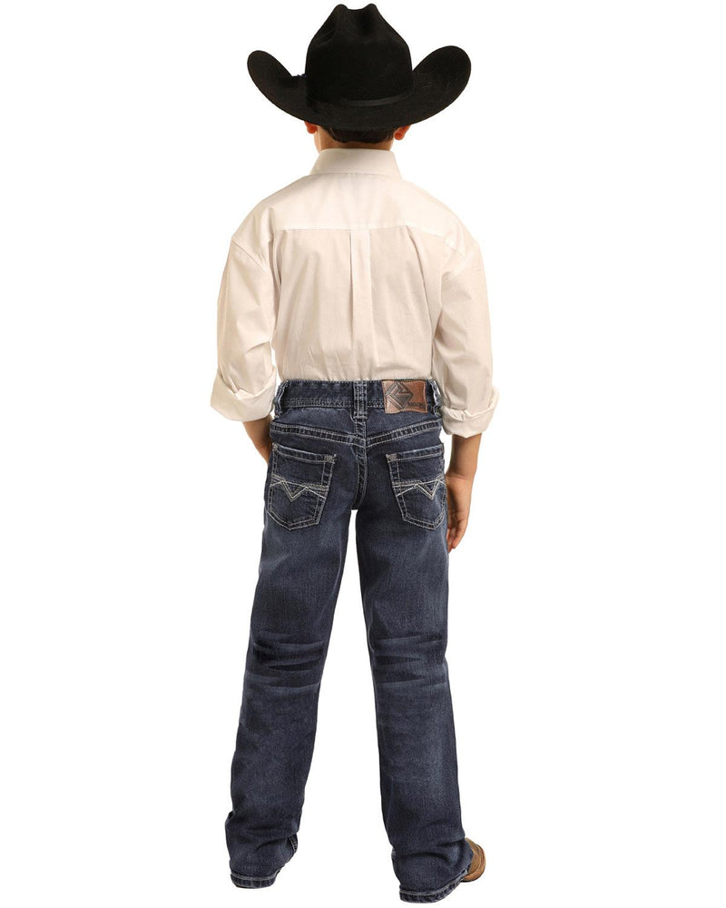 Rock & Roll Cowboy® Boys' Dark Wash Reflex Stretch BB Gun Jeans