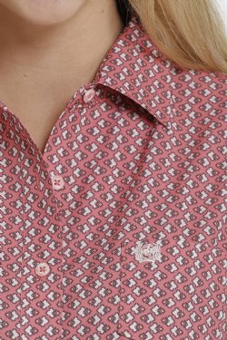 Women's Cinch ArenaFlex Button Down Western Shirt - Pink/peach