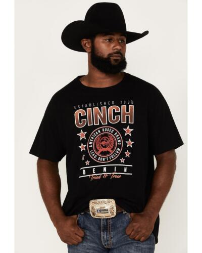 Men's Cinch Black with Rust and Red Logo Graphic Short Sleeve T-Shirt